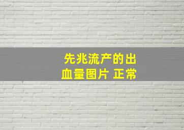 先兆流产的出血量图片 正常